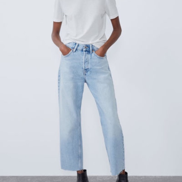 Zara Denim - NWT Zara Hi Rise Straight Leg Jeans Light Blue